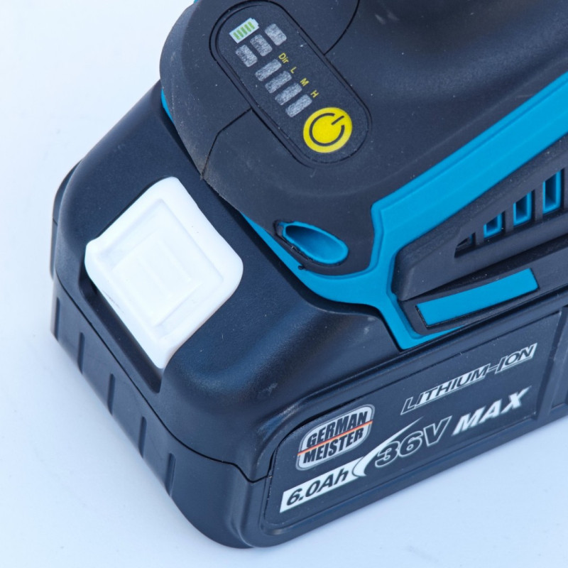 Polizor Unghiular Brushless German Meister 36V MAX , 6 Ah, Disc 125 mm, 2 Acumulatori + Incarcator