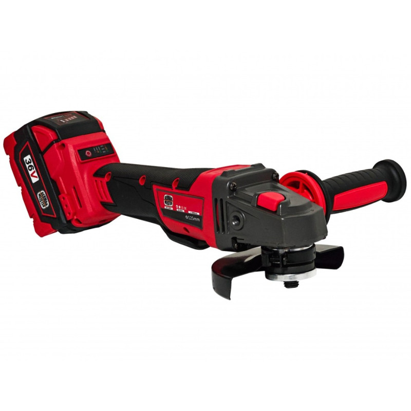 Polizor Unghiular German Meister 36V, Motor Brushless, Acumulator 5Ah, Disc 125 mm, 10.000 RPM