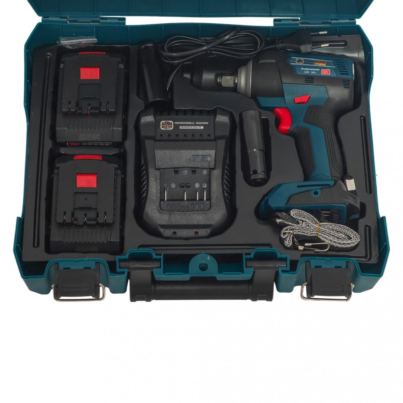 Masina de insurubat cu impact, 2 in 1, German Meister, 2 acumulatori & Incarcator, Brushless, Model nou