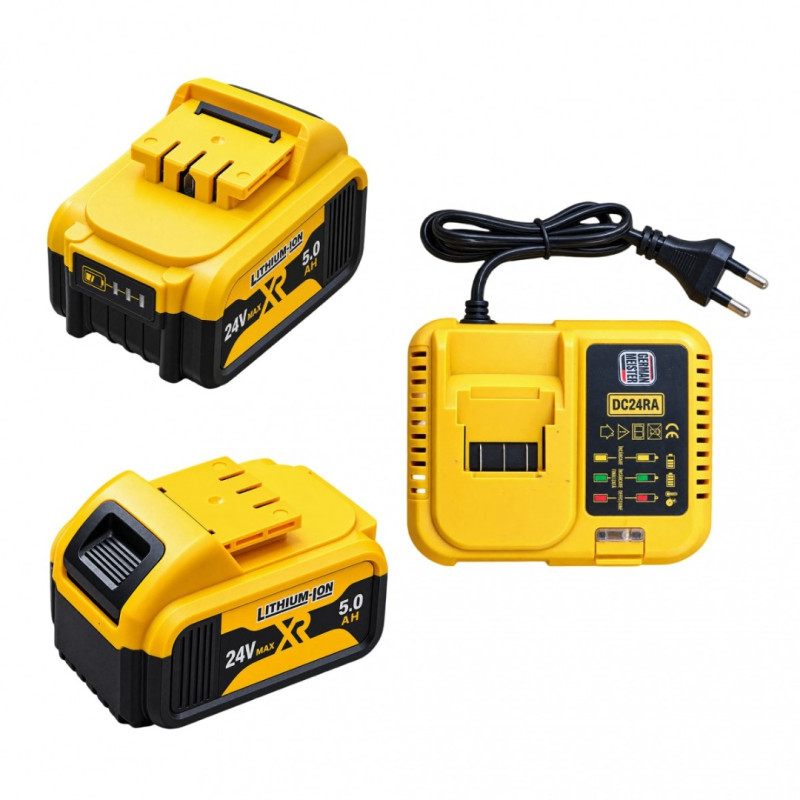 Set 2 Acumulatori Li-Ion 24V MAX XR 5.0Ah + Incarcator Rapid German Meister