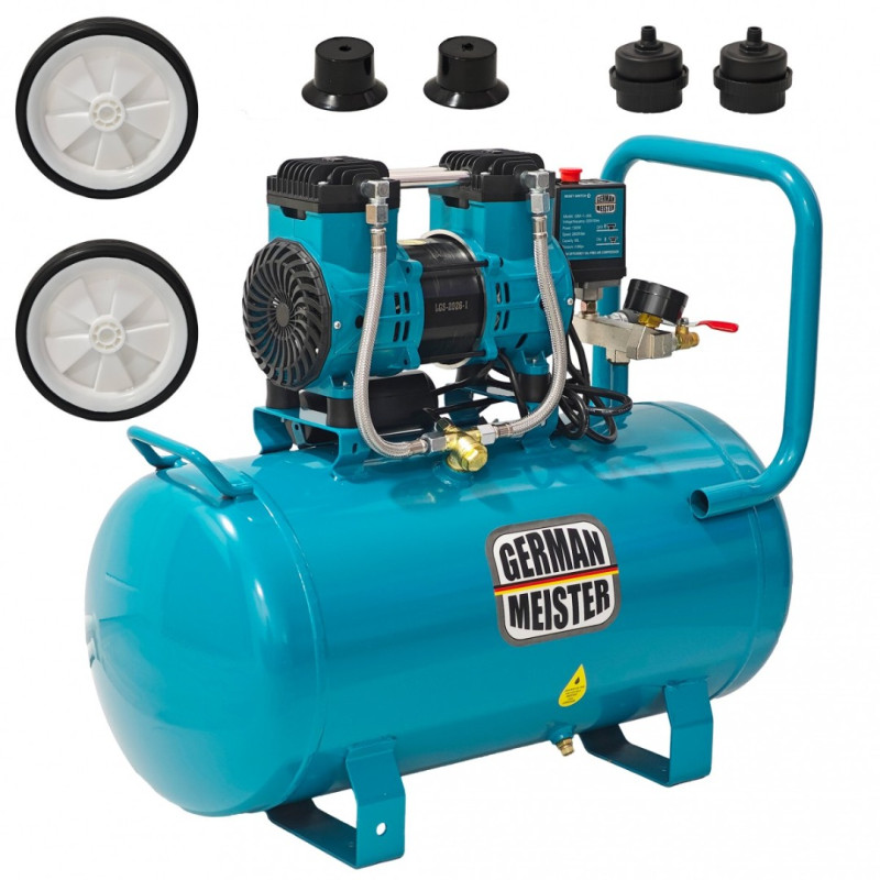 Compresor de aer fara ulei German Meister GM-1-50L, rezervor 50 Litri, 1300 W, 8 Bari, compresor silențios Oil-Free