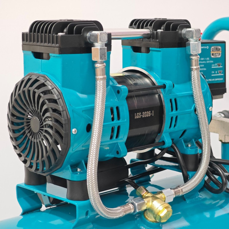 Compresor de aer fara ulei German Meister GM-1-50L, rezervor 50 Litri, 1300 W, 8 Bari, compresor silențios Oil-Free