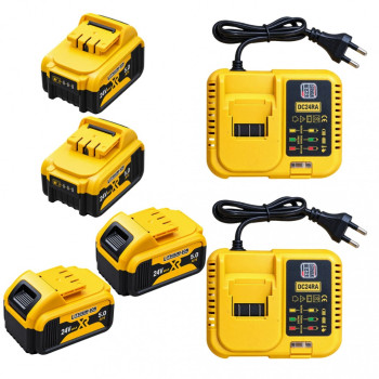 Set 4 Acumulatori Li-Ion 24V MAX XR 5.0Ah + 2 Incarcator Rapid German Meister