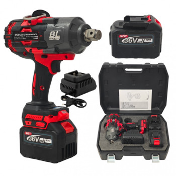 Cheie de Impact Profesionala German Meister 36V/10 AH MAX, Brushless 2100 Nm, Prindere 3/4", 3 Trepte de Putere, LED, Acumulator Li-Ion