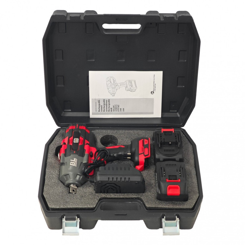 Cheie de Impact Profesionala German Meister 36V/10 AH MAX, Brushless 2100 Nm, Prindere 3/4", 3 Trepte de Putere, LED, Acumulator Li-Ion