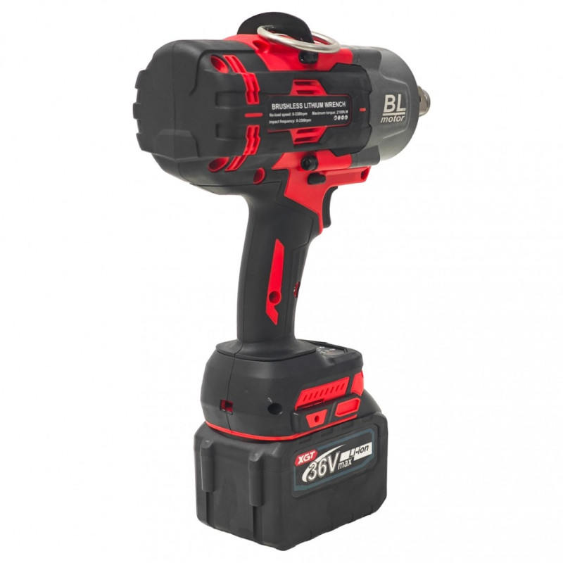 Cheie de Impact Profesionala German Meister 36V/10 AH MAX, Brushless 2100 Nm, Prindere 3/4", 3 Trepte de Putere, LED, Acumulator Li-Ion