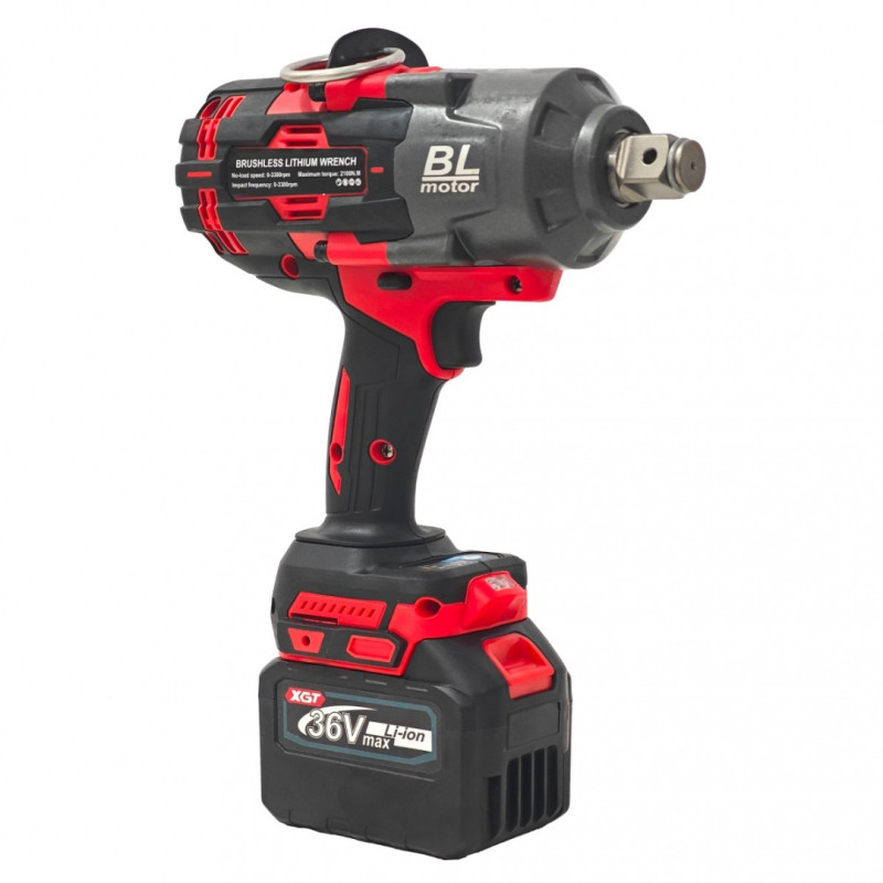 Cheie de Impact Profesionala German Meister 36V/10 AH MAX, Brushless 2100 Nm, Prindere 3/4", 3 Trepte de Putere, LED, Acumulator Li-Ion