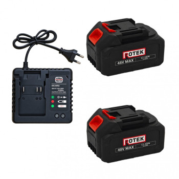 Set 2 Acumulatori Rotek Li-Ion 48V MAX 8.0Ah + Incarcator Rapid German Meister DC24RA