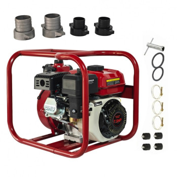 Motopompa pe benzina, German Meister, 7.5 cp, 3 iesiri, 2" & 1-1/4 " , adancime aspiratie max 8 Metri