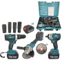  Trusa 3 piese cu acumulator, German Meister , Masina de insurubat cu impact, Autofiletanta & Polizor unghiular, Model nou