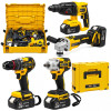 Trusa Scule cu Acumulator German Meister 36V MAX 6Ah – Autofiletantă, Cheie Impact 380Nm, Rotopercutor SDS-Plus 26mm și Polizor Unghiular 125mm