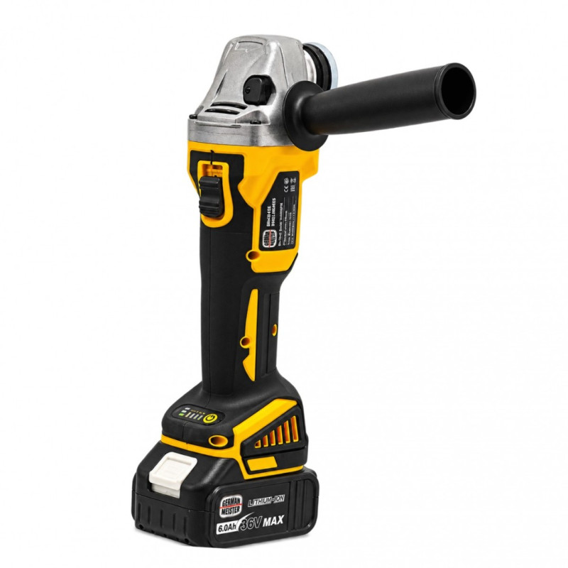Trusa Scule cu Acumulator German Meister 36V MAX 6Ah – Autofiletantă, Cheie Impact 380Nm, Rotopercutor SDS-Plus 26mm și Polizor Unghiular 125mm