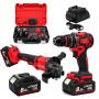 Set Scule cu Acumulator German Meister 36V, Brushless – Bormasina+ Polizor Unghiular 125 mm, 2 Acumulatori 8Ah, Incarcator