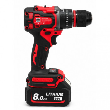 Set Scule cu Acumulator German Meister 36V, Brushless – Bormasina+ Polizor Unghiular 125 mm, 2 Acumulatori 8Ah, Incarcator