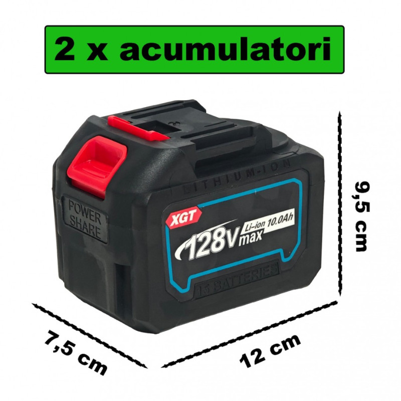 Masina de insurubat cu impact, German Meister, Profesional , Patrat 1" , 128V , 10 Ah