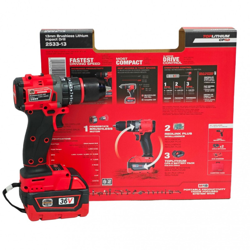 Autofiletanta German Meister, Motor Brushless, 36 V, 5 Ah, 3 moduri de lucru, Model nou