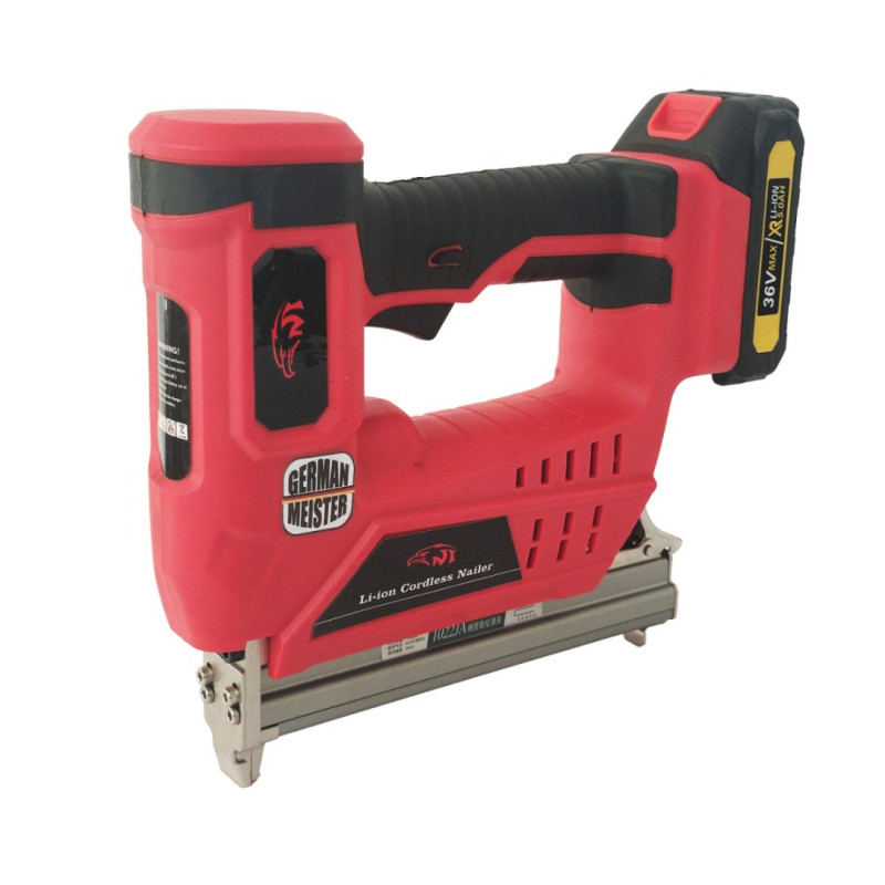 Caspator tapiterie cu acumulator, German Meister, model nou, 2 acumulatori 36 v , 5 Ah + 4 Set capse diferite marimi