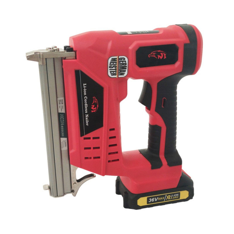 Caspator tapiterie cu acumulator, German Meister, model nou, 2 acumulatori 36 v , 5 Ah + 4 Set capse diferite marimi