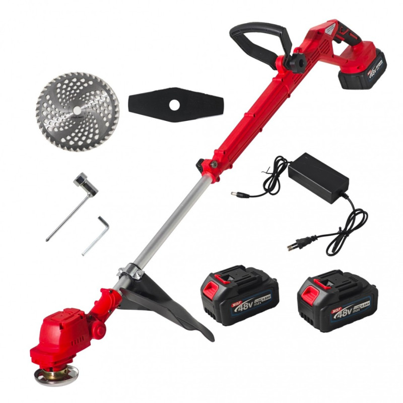 Trimmer pe acumulator German Meister + Foarfeca electrica , 4 acumulatori combatibili , 2 incarcatoare, accesorii incluse