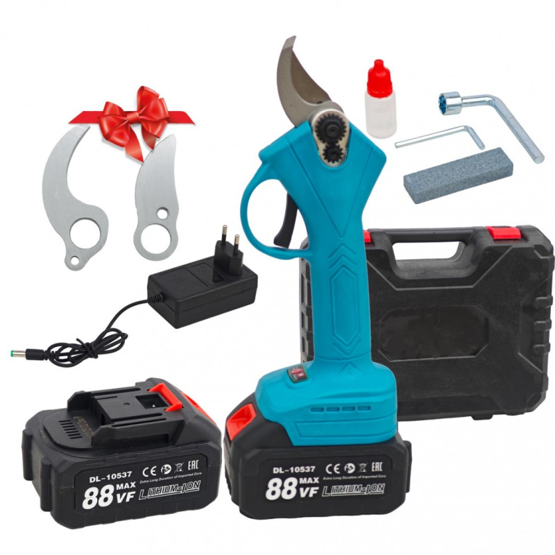 Trimmer pe acumulator German Meister + Foarfeca electrica , 4 acumulatori combatibili , 2 incarcatoare, accesorii incluse