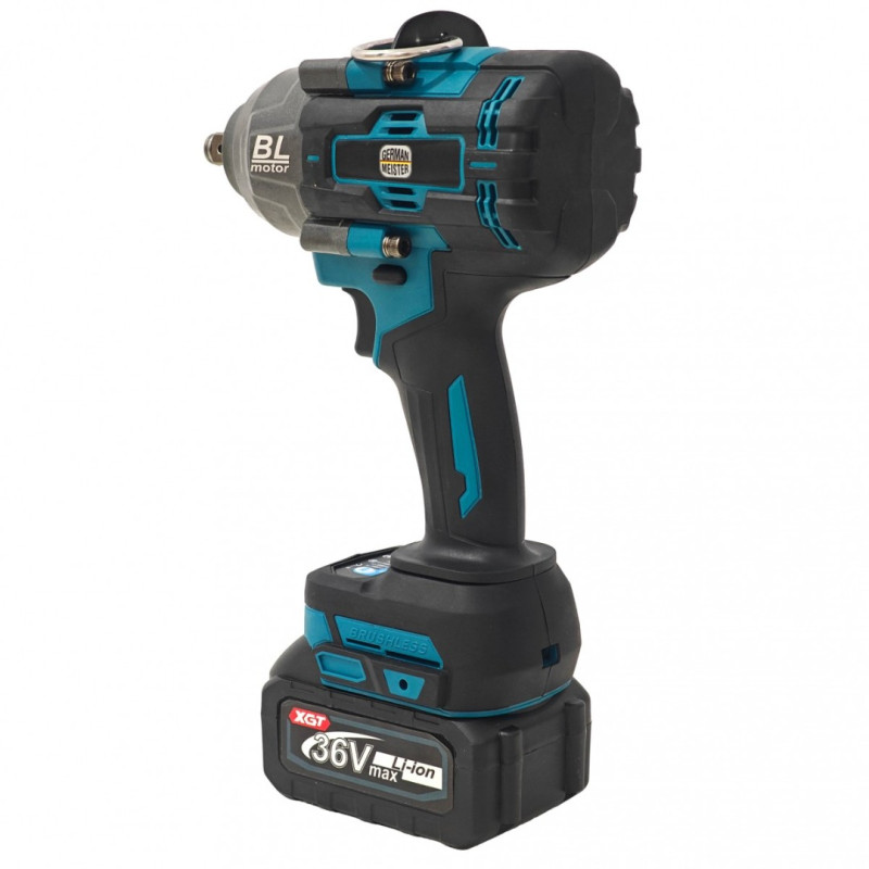 Cheie de Impact Profesionala German Meister Brushless 36V / 6Ah - XGT, 1000 Nm, Mandrina 1/2"