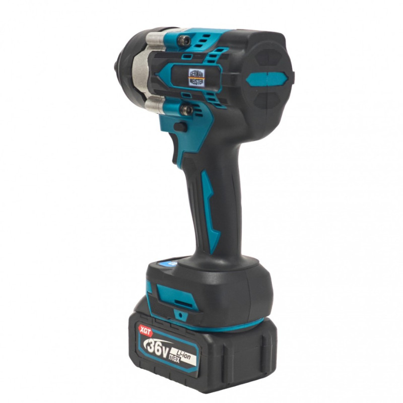 Cheie de Impact Profesională German Meister 36V MAX Brushless 700 Nm, Prindere 1/2", 4 Trepte de Putere, LED Integrat, Acumulator Li-Ion
