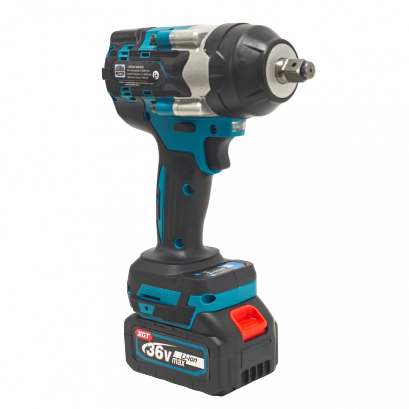 Cheie de Impact Profesională German Meister 36V MAX Brushless 700 Nm, Prindere 1/2", 4 Trepte de Putere, LED Integrat, Acumulator Li-Ion