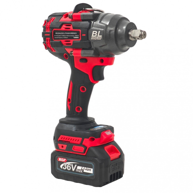 Cheie de Impact Profesională German Meister 36V MAX Brushless ,1000 Nm, Mandrină 1/2"