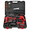 Trusă Scule cu Acumulator German Meister 36V, 4 în 1 – Autofiletanta + Rotopercutor + Flex 125 mm + Cheie Impact 600 Nm, 3 Acumulatori 4Ah, 2 Incarcatoare
