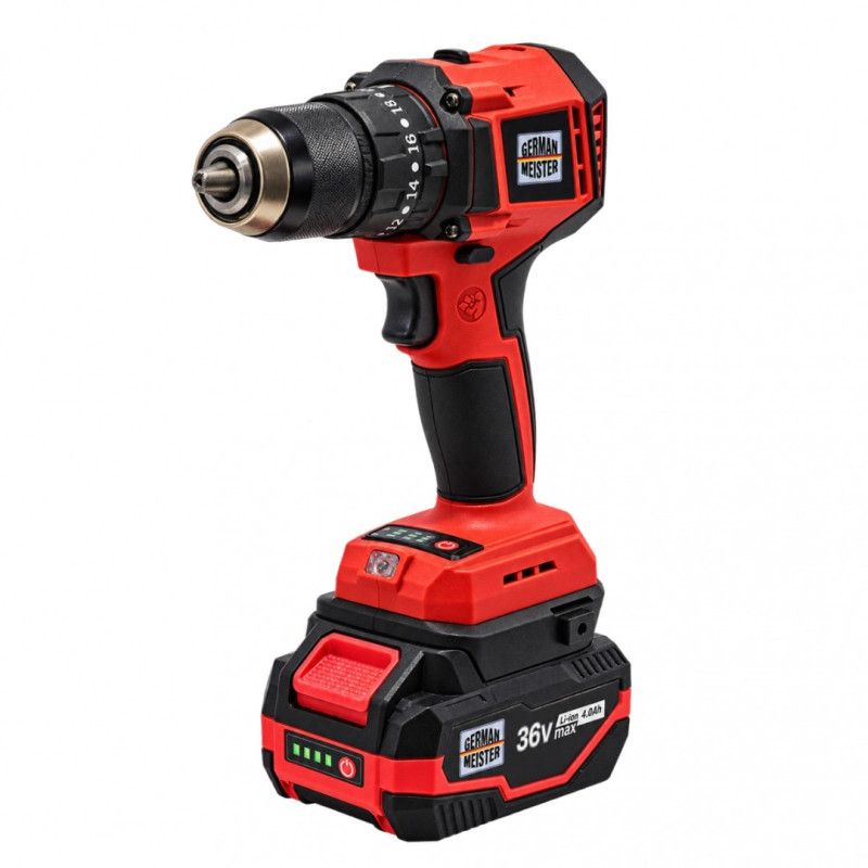 Trusă Scule cu Acumulator German Meister 36V, 4 în 1 – Autofiletanta + Rotopercutor + Flex 125 mm + Cheie Impact 600 Nm, 3 Acumulatori 4Ah, 2 Incarcatoare