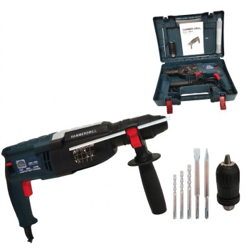 Ciocan rotopercutor , German Meister 28 mm , Model mou , 1200 W , Accesorii incluse , 2 mandrine , 1300 rpm