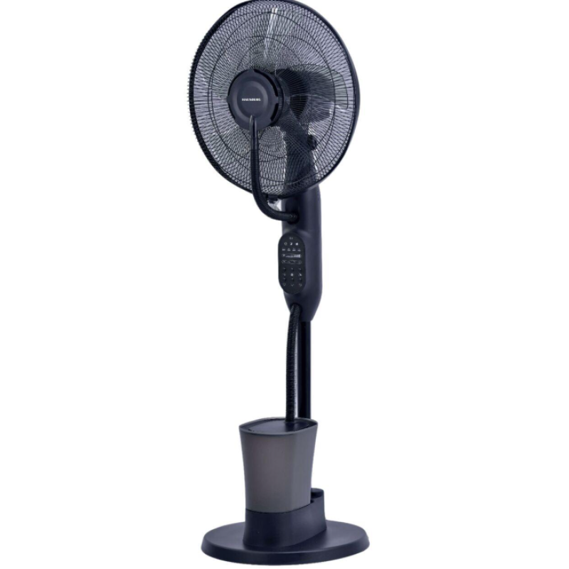 Ventilator umidificator Hausberg HB-5601NG, 75W, 16 inch, 3 viteze, timer 7.5h, rezervor 2.8L, LCD, telecomanda