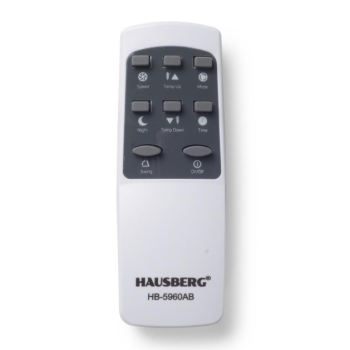 Racitor de aer portabil Hausberg HB-5962AB, 65–80W, rezervor 7.8L, 3 viteze, oscilatie 60°, pachet gheata inclus, alb