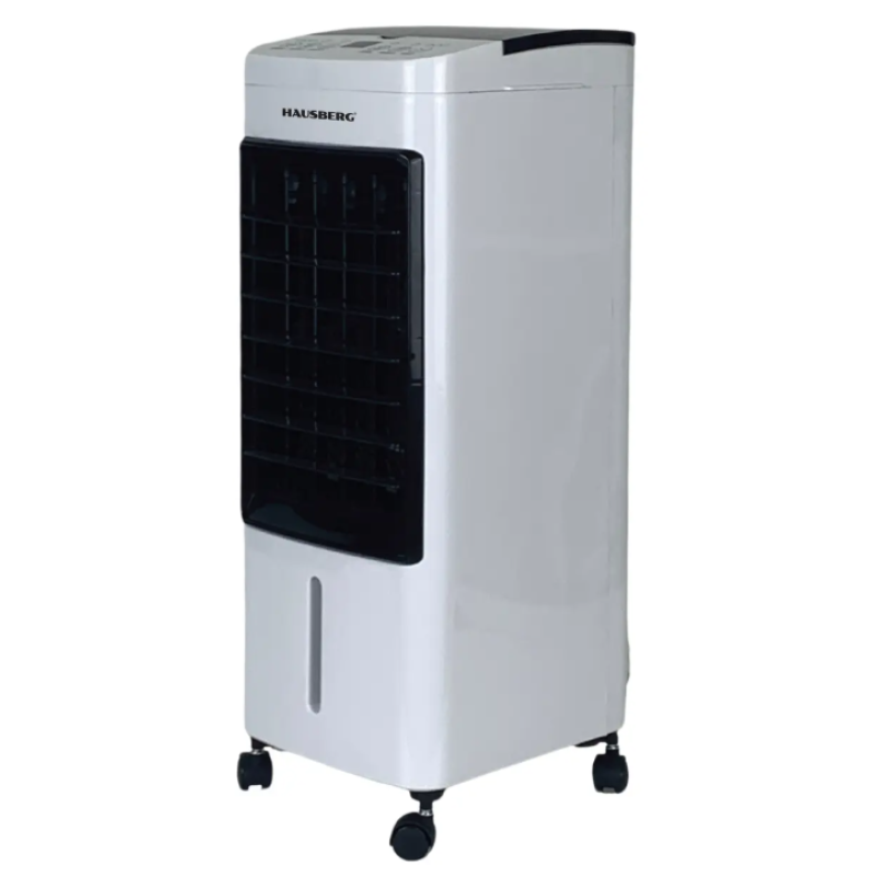 Ventilator cu racire si umidificare Hausberg HB-5955, 3 viteze, temporizator 12h, rezervor 4L, telecomanda, alb