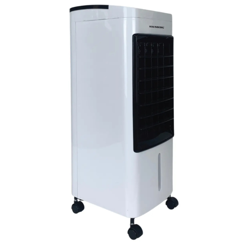 Ventilator cu racire si umidificare Hausberg HB-5955, 3 viteze, temporizator 12h, rezervor 4L, telecomanda, alb