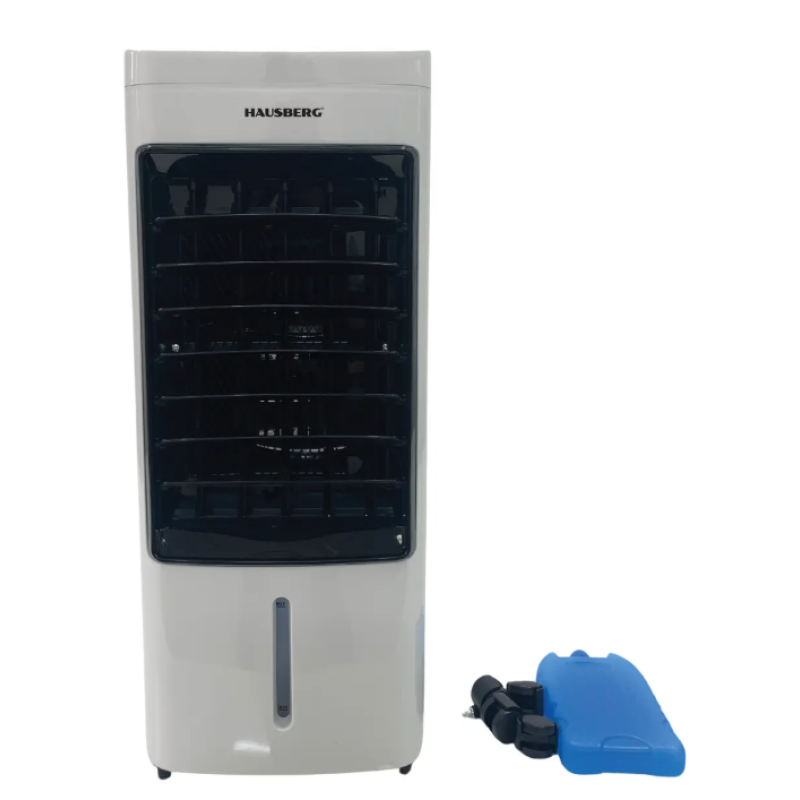 Ventilator cu racire si umidificare Hausberg HB-5955, 3 viteze, temporizator 12h, rezervor 4L, telecomanda, alb