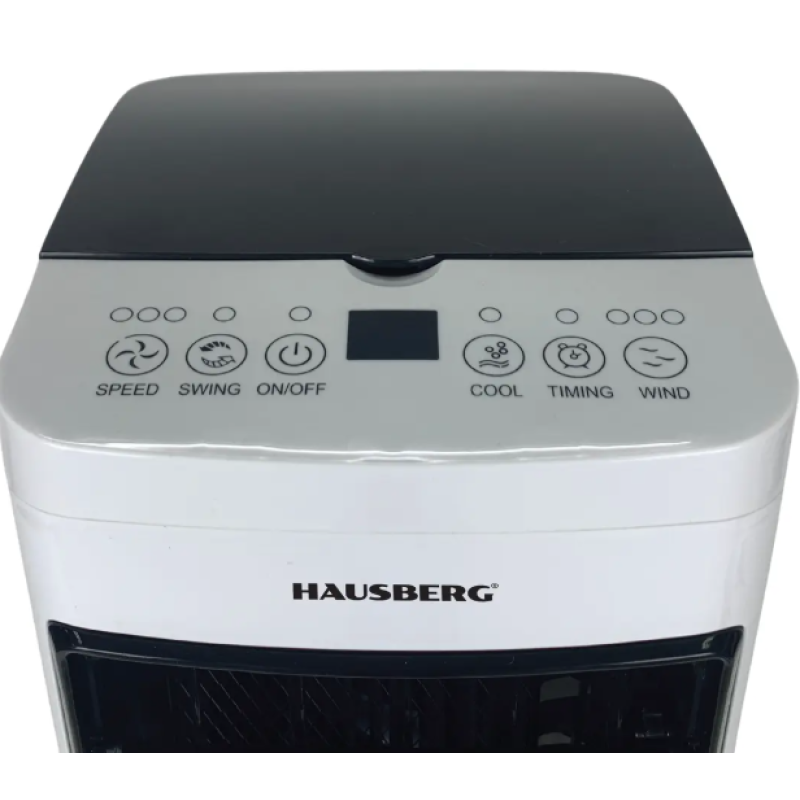 Ventilator cu racire si umidificare Hausberg HB-5955, 3 viteze, temporizator 12h, rezervor 4L, telecomanda, alb
