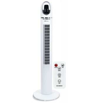 Ventilator turn digital Hausberg HB-5958AB, 55W, 45 inch, 3 viteze, temporizator 24h, LED, oscilatie, telecomanda, alb