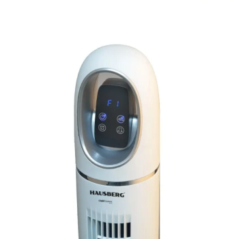 Ventilator turn digital Hausberg HB-5958AB, 55W, 45 inch, 3 viteze, temporizator 24h, LED, oscilatie, telecomanda, alb