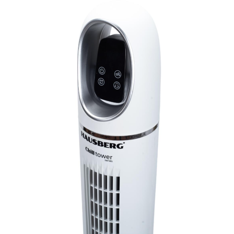 Ventilator turn digital Hausberg HB-5958AB, 55W, 45 inch, 3 viteze, temporizator 24h, LED, oscilatie, telecomanda, alb