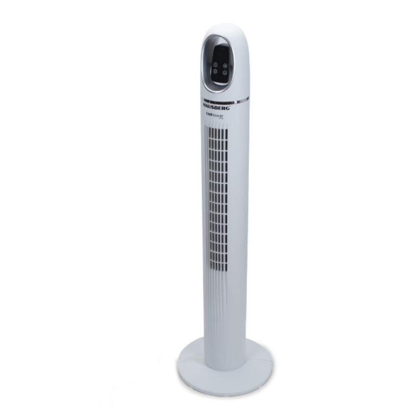 Ventilator turn digital Hausberg HB-5958AB, 55W, 45 inch, 3 viteze, temporizator 24h, LED, oscilatie, telecomanda, alb