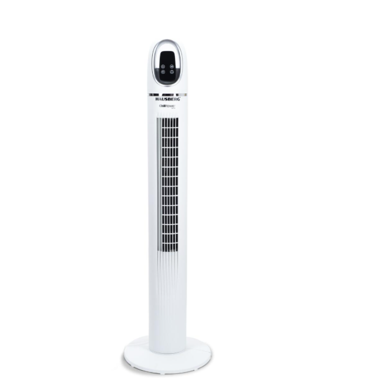 Ventilator turn digital Hausberg HB-5958AB, 55W, 45 inch, 3 viteze, temporizator 24h, LED, oscilatie, telecomanda, alb