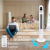 Ventilator turn digital Hausberg HB-5958AB, 55W, 45 inch, 3 viteze, temporizator 24h, LED, oscilatie, telecomanda, alb