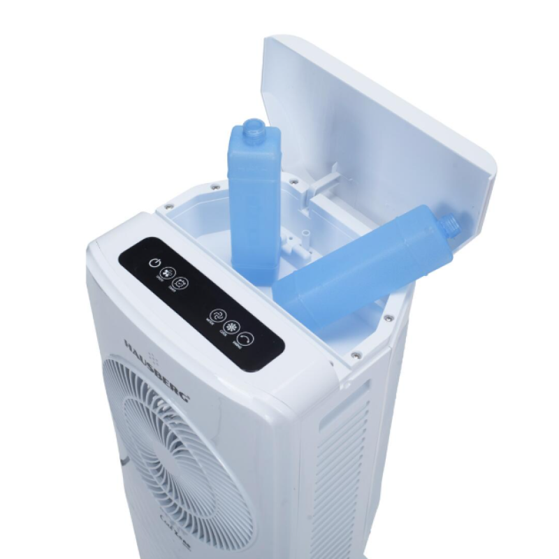 Racitor de aer portabil Hausberg HB-5964AB, 65W, 5.5L, 3 viteze, 5 programe, 3 moduri, oscilatie 40°, temporizator 12h, LED, telecomanda