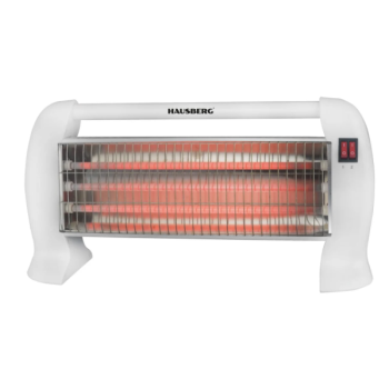 Radiator Electric cu Quartz HAUSBERG HB-8101AB, 1500 W, 3 Trepte de Putere, Protecție la Răsturnare, Portabil, Alb