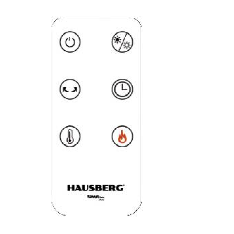 Semineu Electric Digital HAUSBERG HB-8219AB, 2000W, efect de flacara 3D, incalzire ceramica PTC, Telecomanda, Afisaj LED