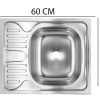 Chiuveta bucatarie pentru masca SANITEC S402D, 60x50 cm, Cuva Dreapta, 0.4 mm, Inox