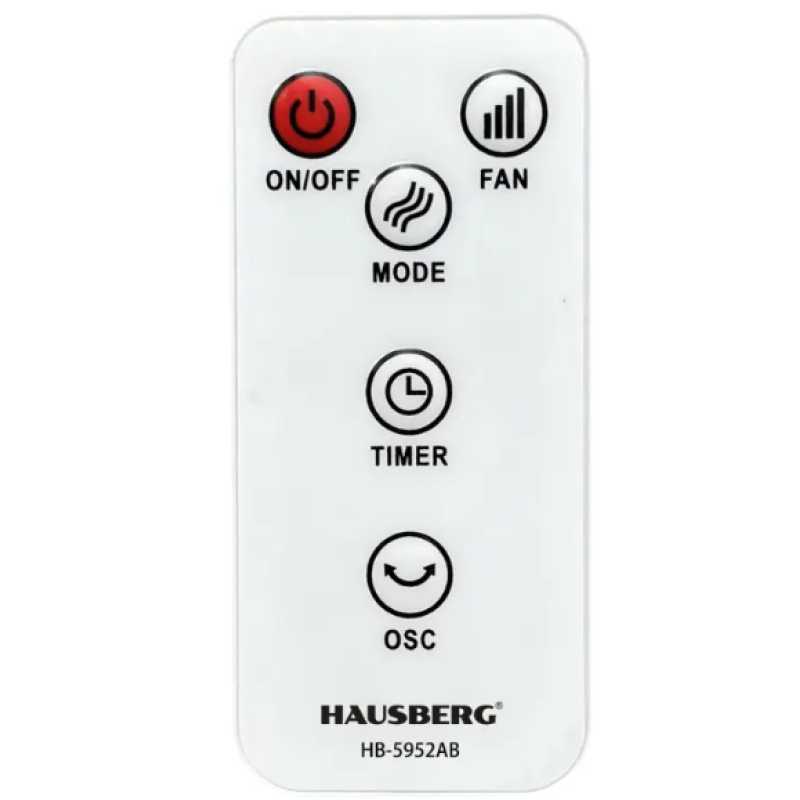 Ventilator turn Hausberg HB-5952AB, 55W, 38 inch, 3 viteze, temporizator 24h, LED, oscilatie, telecomanda, alb