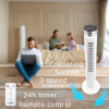 Ventilator turn Hausberg HB-5952AB, 55W, 38 inch, 3 viteze, temporizator 24h, LED, oscilatie, telecomanda, alb