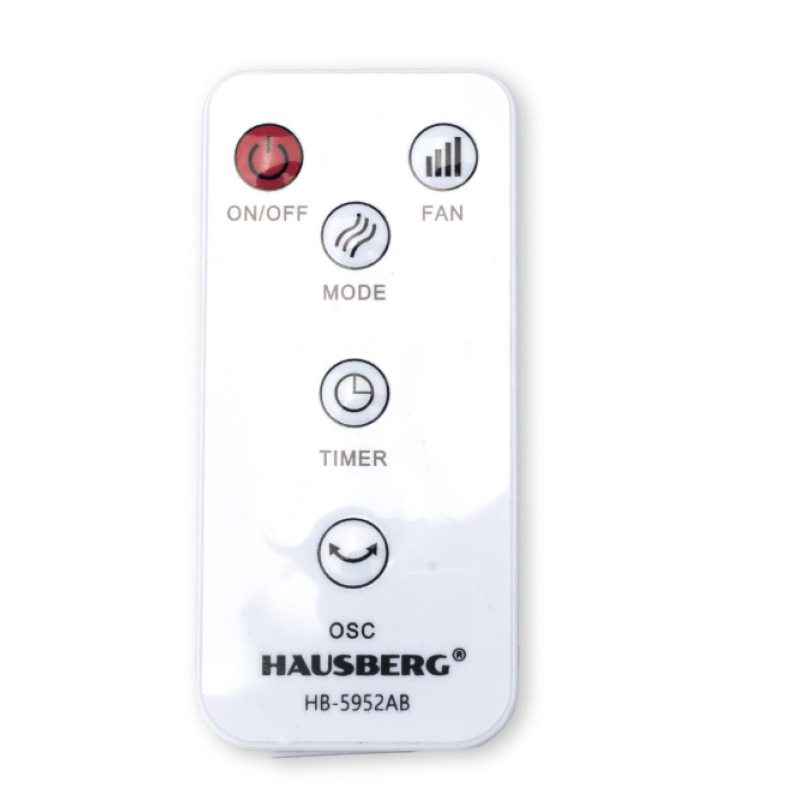 Ventilator turn Hausberg HB-5952AB, 55W, 38 inch, 3 viteze, temporizator 24h, LED, oscilatie, telecomanda, alb